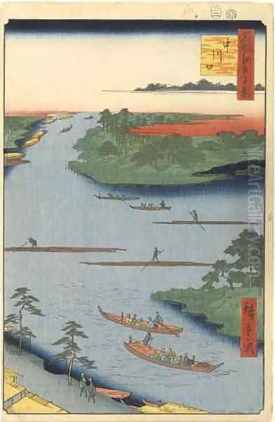 Nakagawa River Mouth No 70 from One Hundred Famous Views of Edo by Utagawa or Ando Hiroshige