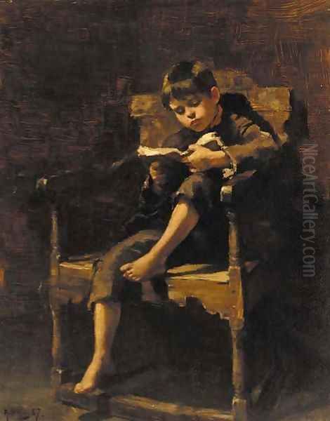 A good read Oil Painting - Ralph Hedley