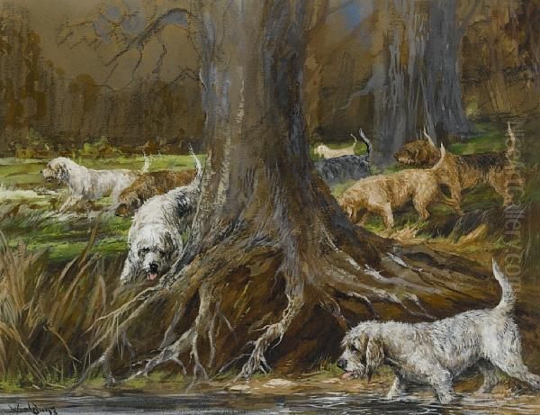 Otterhounds Picking Up A Scent by Binks, R. Ward