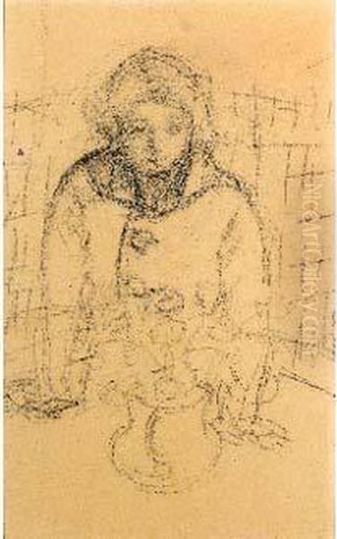 Jeune Femme Au Bouquet by Pierre Bonnard