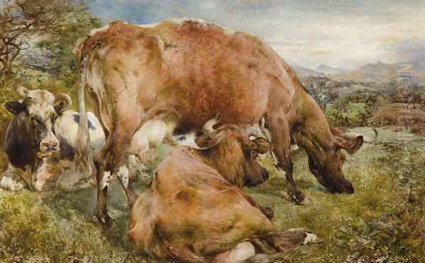 Three Cows in a Field by William Huggins