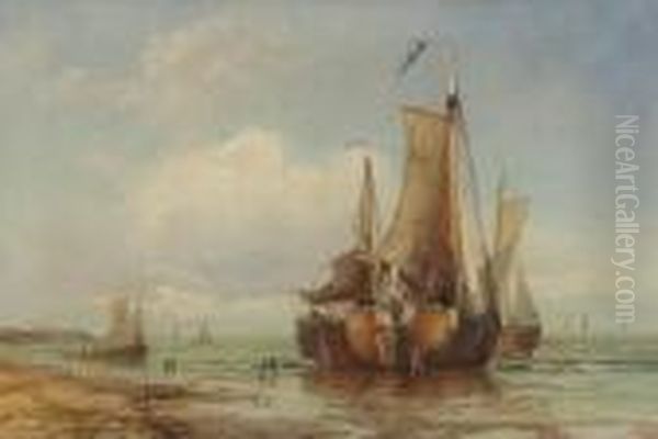 Fishing Vessels Ashore by Samuel Bough