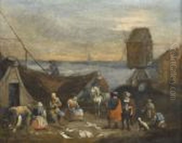 Fischmarkt An Der Kuste Bei Scheveningen by Peeter Bout