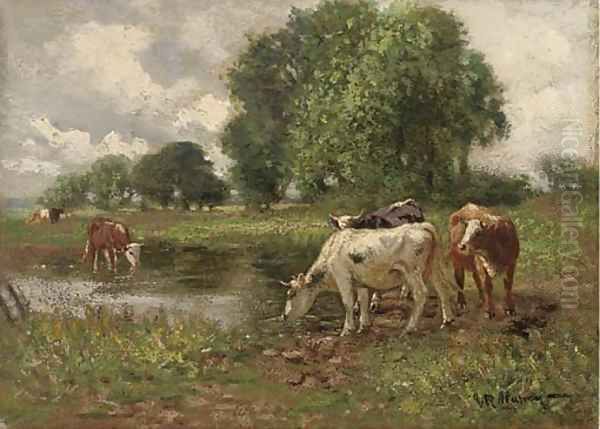 Cattle watering by John Rabone Harvey