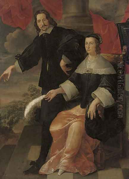 A double portrait of a gentleman and a lady by Bartholomeus Van Der Helst