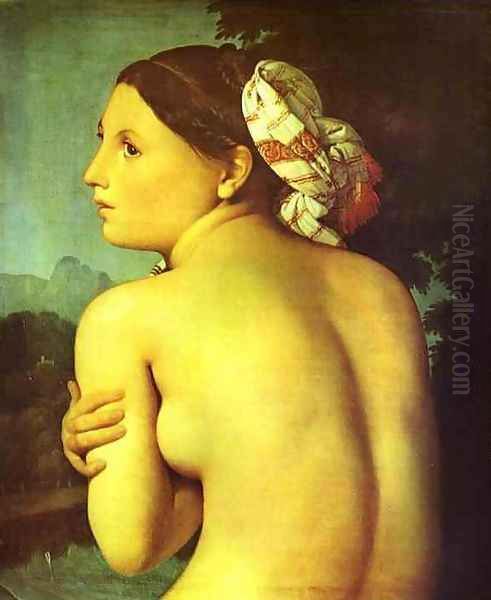 Half-figure of a Bather by Jean Auguste Dominique Ingres