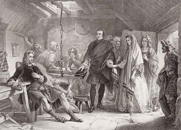 The first meeting of Prince Charles and Flora Macdonald on the island of South Uist by Alexander Johnston