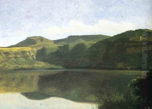 Lake Albano with Palazzolo by Joseph Augustus Knip