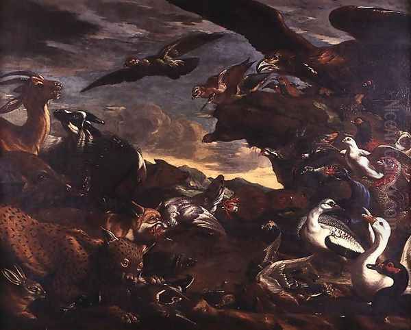 The Battle of the Birds and the Beasts by Jacob van der (Giacomo da Castello) Kerckhoven