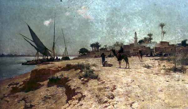 A Nile Village by Robert George Talbot Kelly