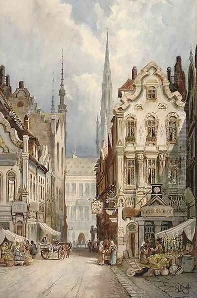 Market stalls, Brussels by Charles James Keats