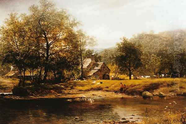 Old Mill, Bettws-y-coed by Benjamin Williams Leader