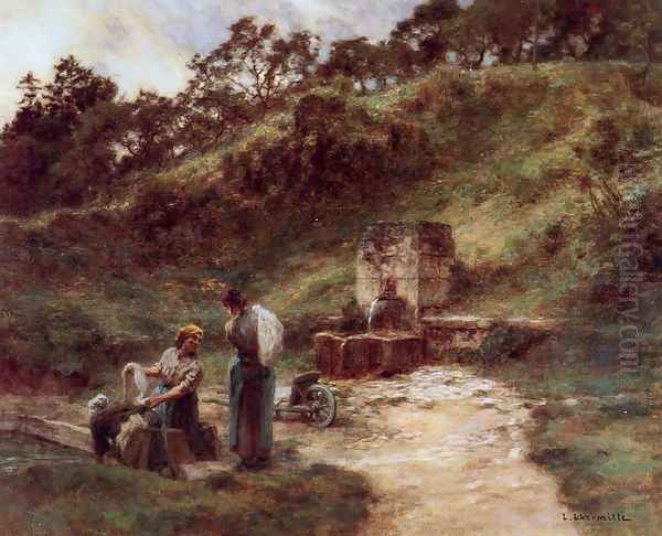 Near the Fountain by Leon Augustin Lhermitte