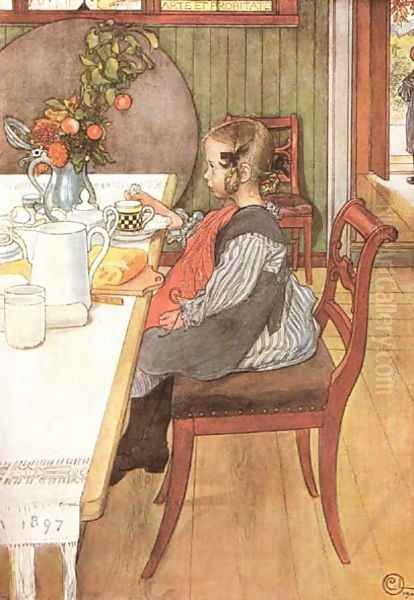 A Late Riser's Miserable Breakfast by Carl Larsson