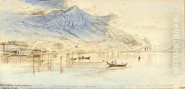 View of Lago di Garda by Edward Lear