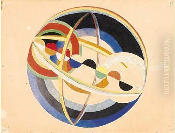 Etude Pour La Decoration Du Plafond Du Hall Tronconique Du Pavillon De L'air by Robert Delaunay