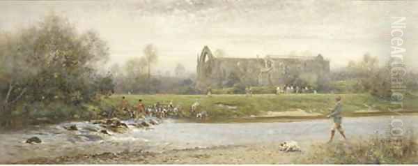 Otter hunting, Bolton Abbey by Thomas Lloyd