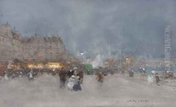 Evening Promenade, Le Havre by Luigi Loir