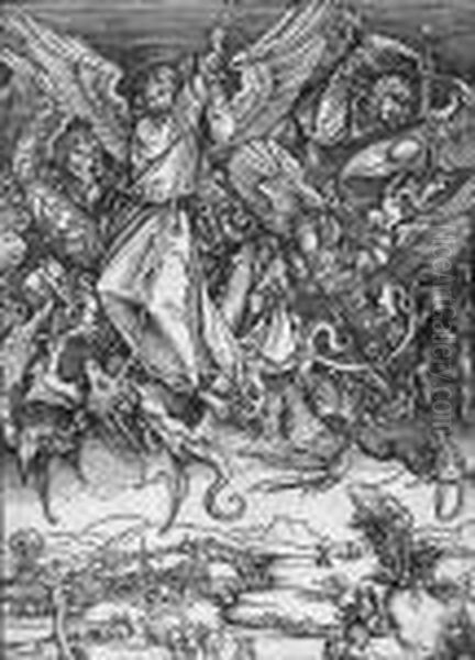 Michaels Kampf Mit Dem Drachen by Albrecht Durer