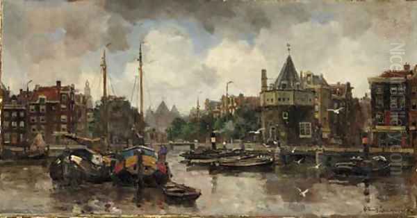 In the harbour, Amsterdam by Frans Langeveld