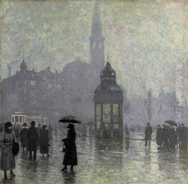 Raadhuspladsen Square by Paul-Gustave Fischer