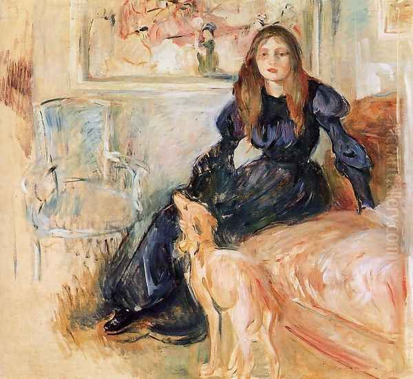 Julie Manet and her Greyhound Laertes 1893 by Berthe Morisot