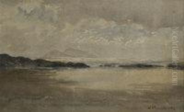 Beach Scene In Hazy Sunlight by William Percy French