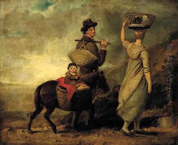 A young family travelling in the countryside by George Morland