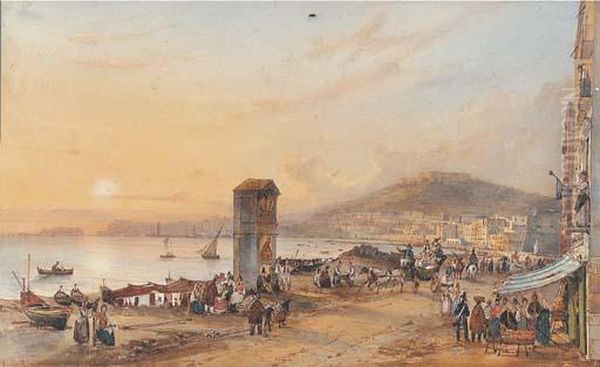 The Bay Of Naples by Giacinto Gigante