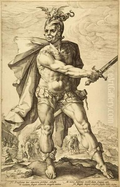 Mutium Scevola. by Hendrick Goltzius