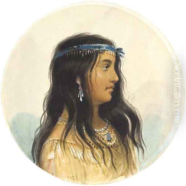 A Young Woman of the Flat Head Tribe by Alfred Jacob Miller