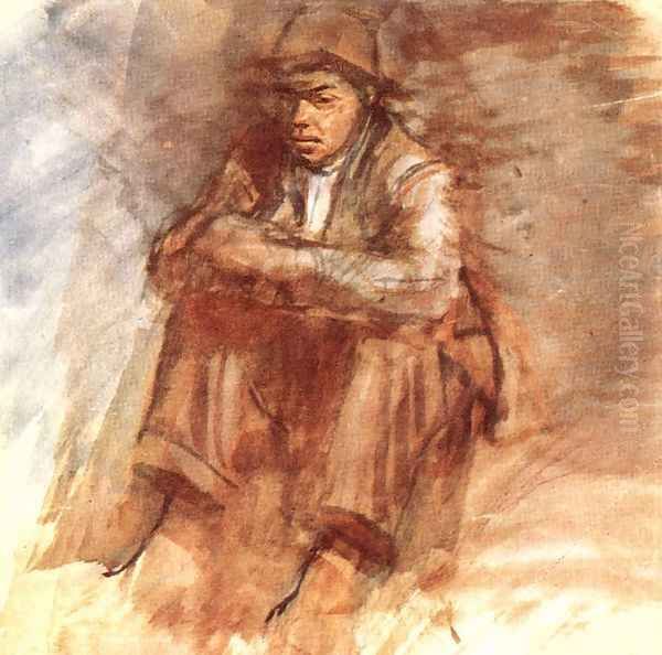 Sitting Tramp 1906-10 by Laszlo Mednyanszky