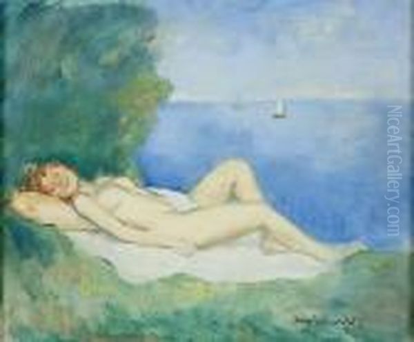 Nude In Landscape by Bela Ivanyi Grunwald