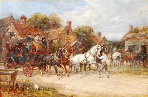 Leaving For Town by Heywood Hardy