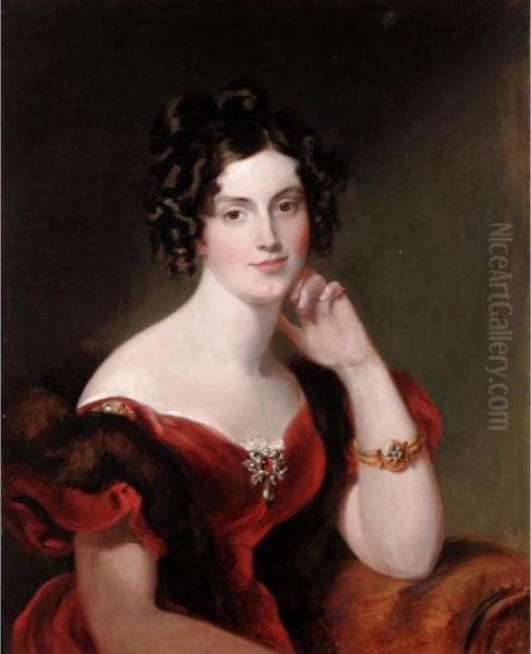 Portrait Of Lady Elizabeth Harcourt by Sir George Hayter