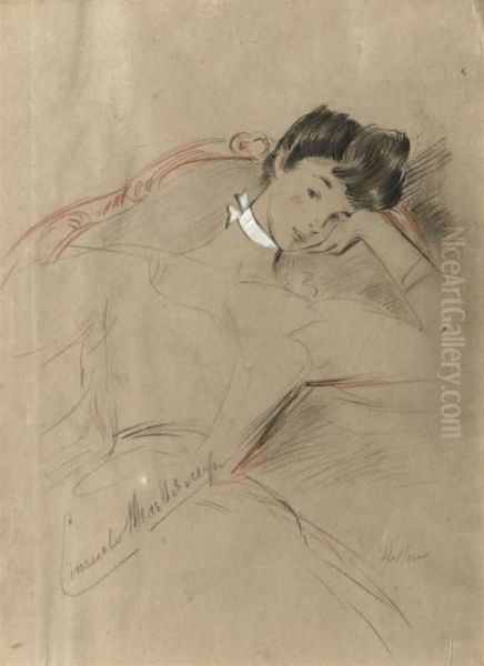 A Portrait Of The Duchess Of Marlborough by Paul Cesar Helleu