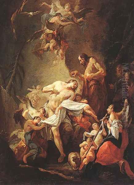 Baptism of Christ 1740s by Joseph Ignaz Mildorfer