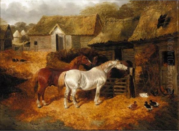 Farmyard With Horses by John Frederick Herring Snr