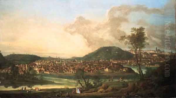 View of Prague from the East by Johann Friedrich Meyer