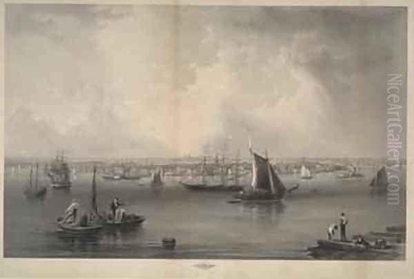 Boston Harbour 1857 by Charles Mottram