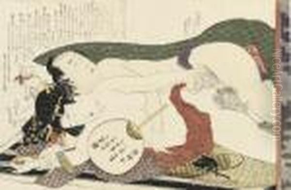 A Tender Scene Of Sleepy Lovemaking by Katsushika Hokusai