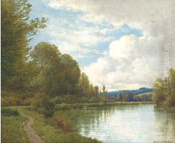 A tranquil river landscape by Gordon Arthur Meadows