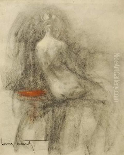 Nu Assis De Dos by Louis Icart