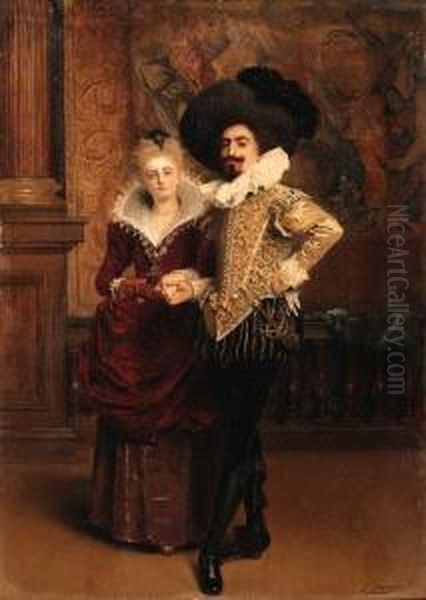 An Elegant Couple by Gustave Jean Jacquet