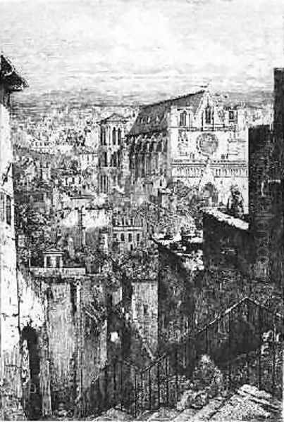 View of Saint-Jean church Lyon by Gabrielle Marie Niel