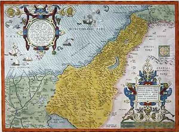 Map of Palestine, from Theatrvm Orbis Terrarvm, 1570 by Abraham Ortelius