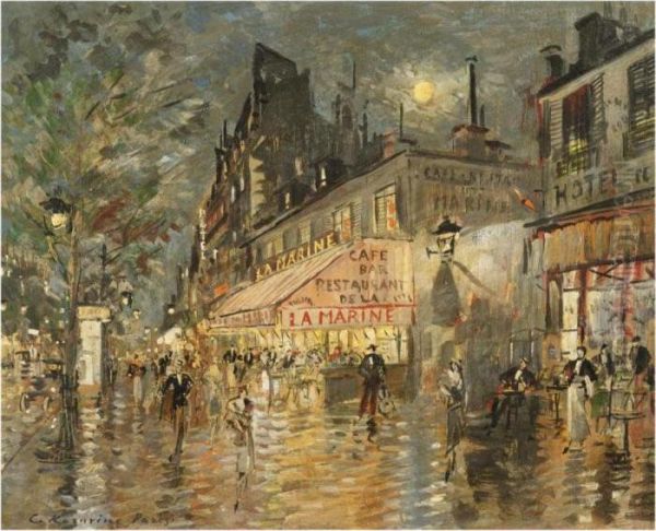 Cafe La Marine, Paris by Konstantin Alexeievitch Korovin