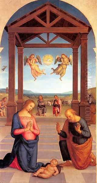 Nativity (From the Polyptych of St. Augustine) 1506-10 by Pietro Vannucci Perugino