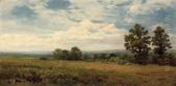 A Summer's Day, Worcestershire by Benjamin Williams Leader