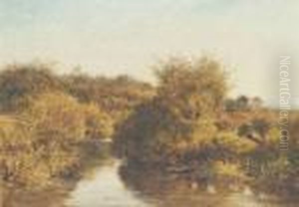 Teme Near Worcester by Benjamin Williams Leader